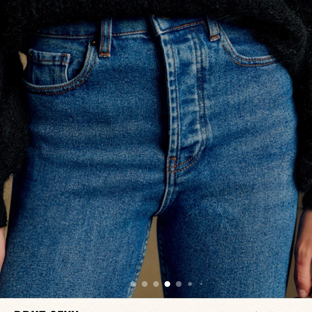 Sezane Blue Straight Leg Jeans - Picture 4 of 9